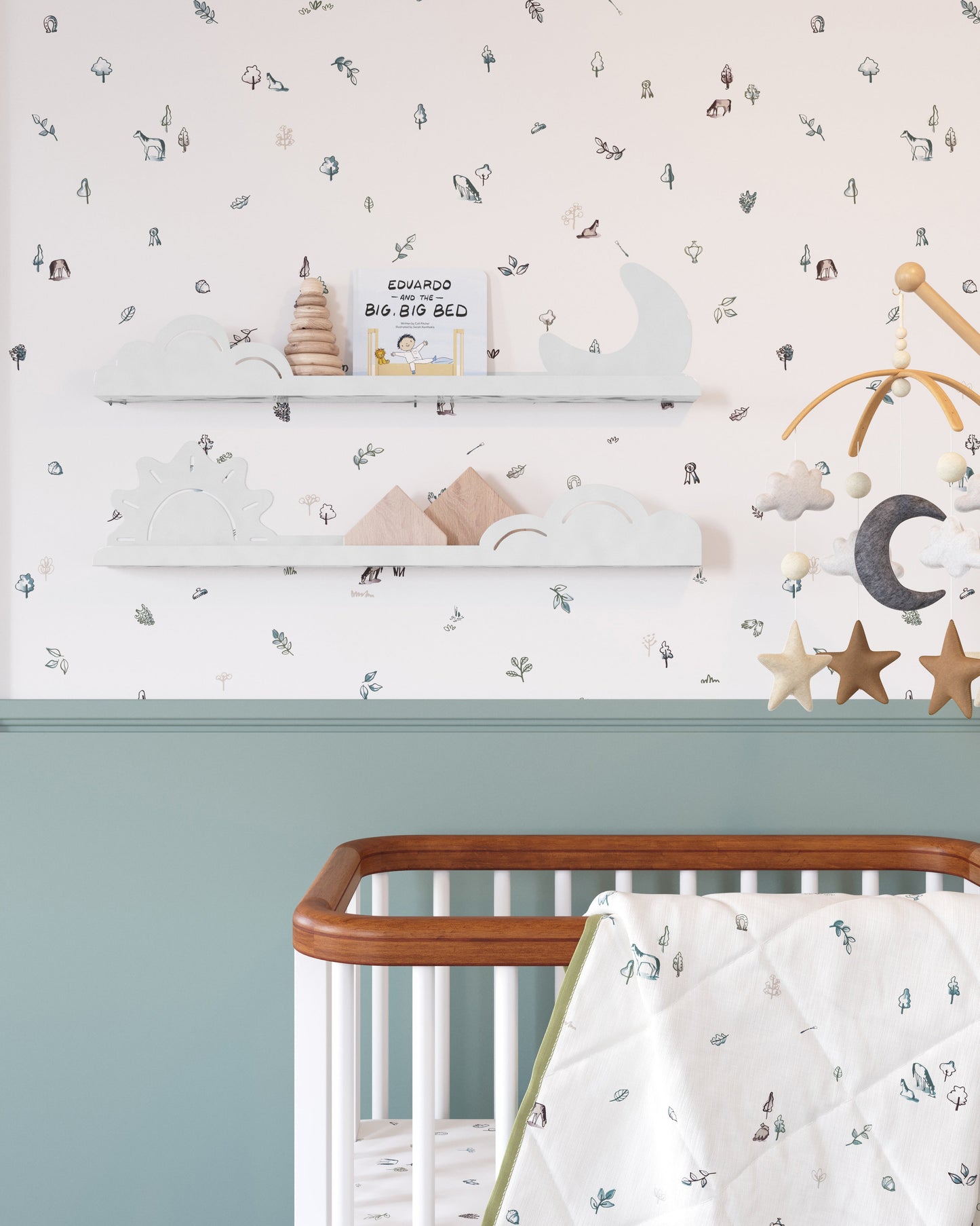 Ensemble d'étagères flottantes Jour et Nuit