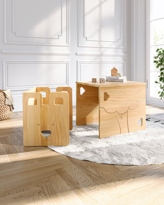 Ensemble table et chaise Montessori Ourson