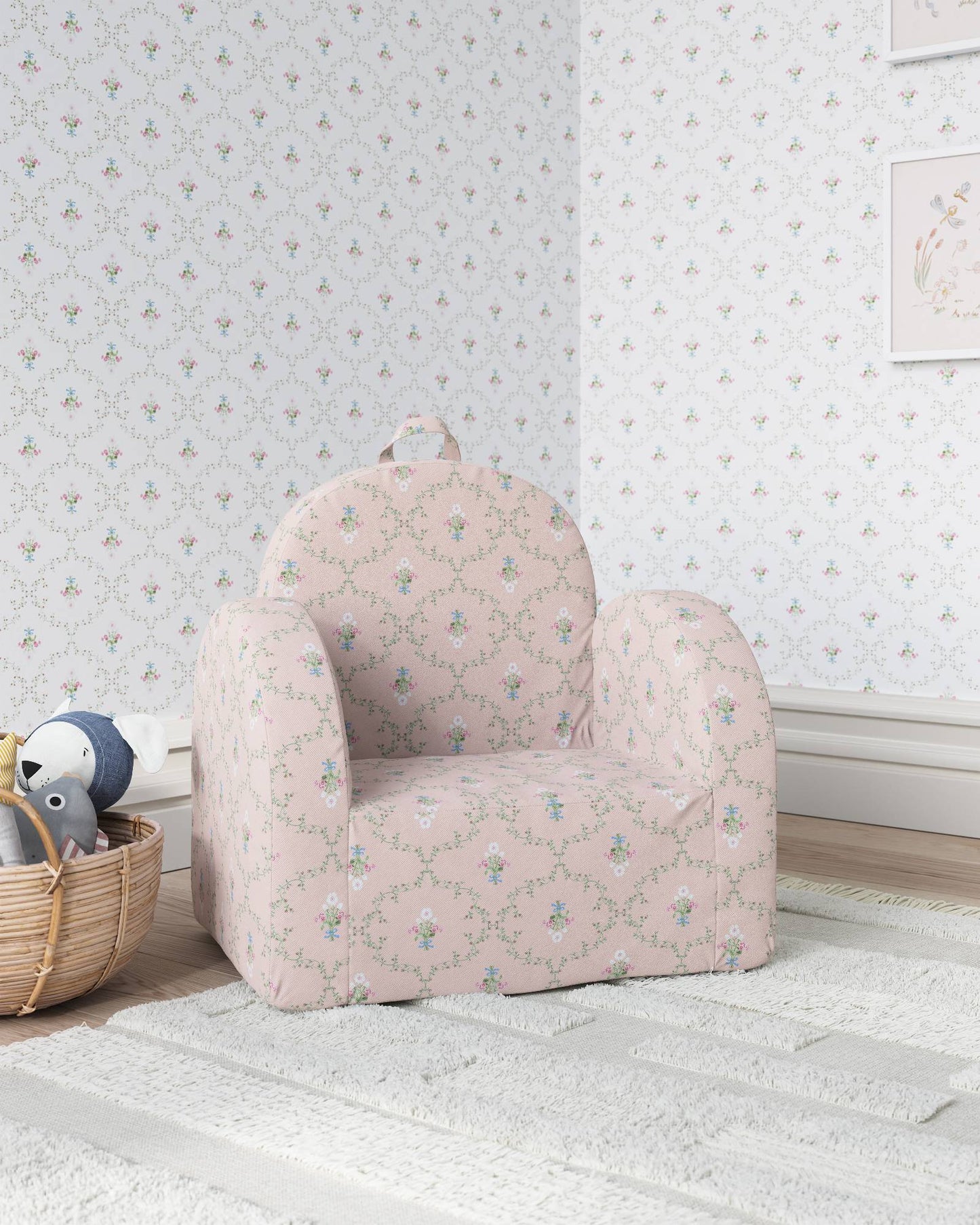 La mini-chaise Hop en treillis rose