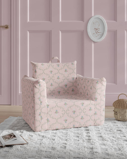 La mini-chaise Hug en treillis rose