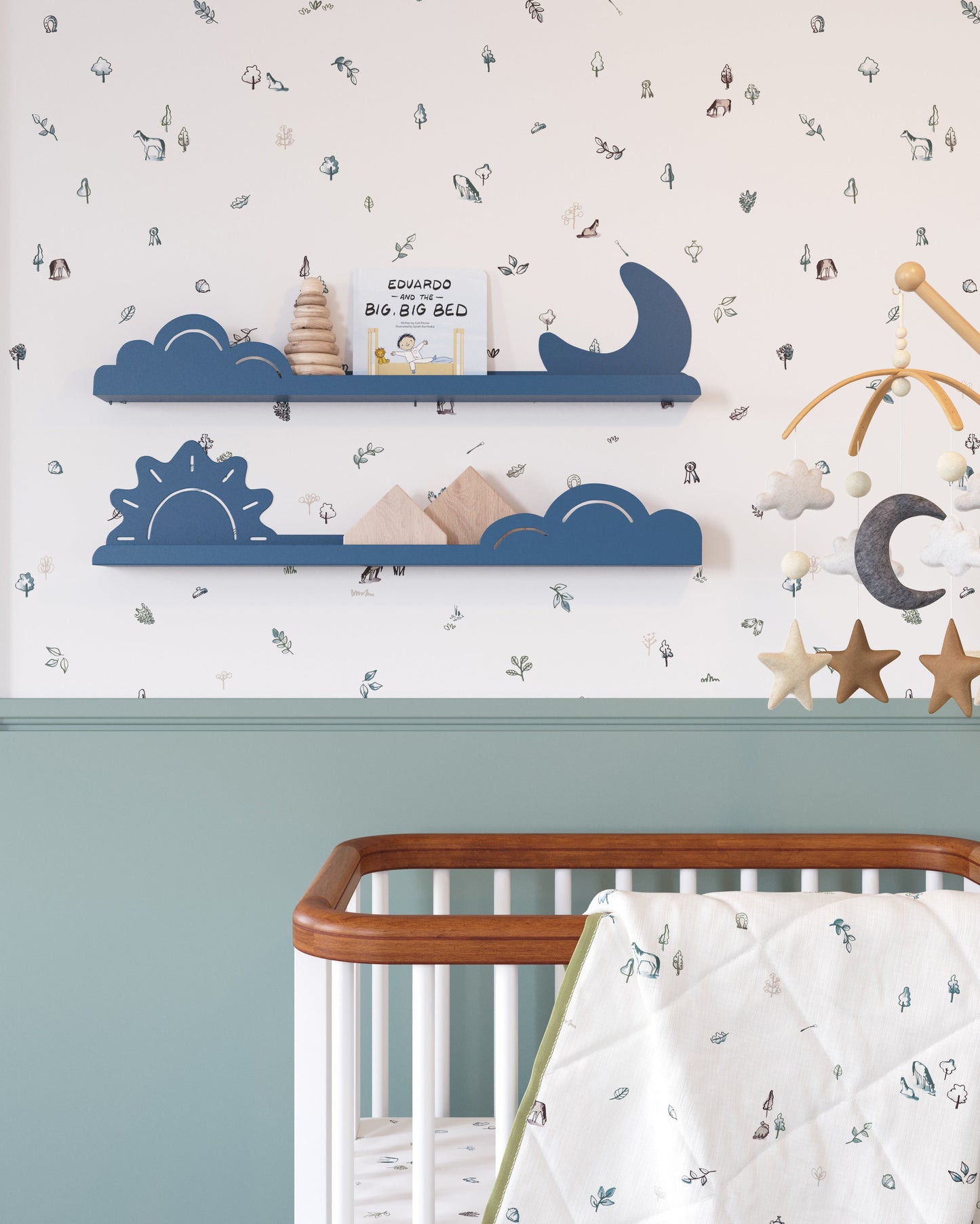 Ensemble d'étagères flottantes Jour et Nuit