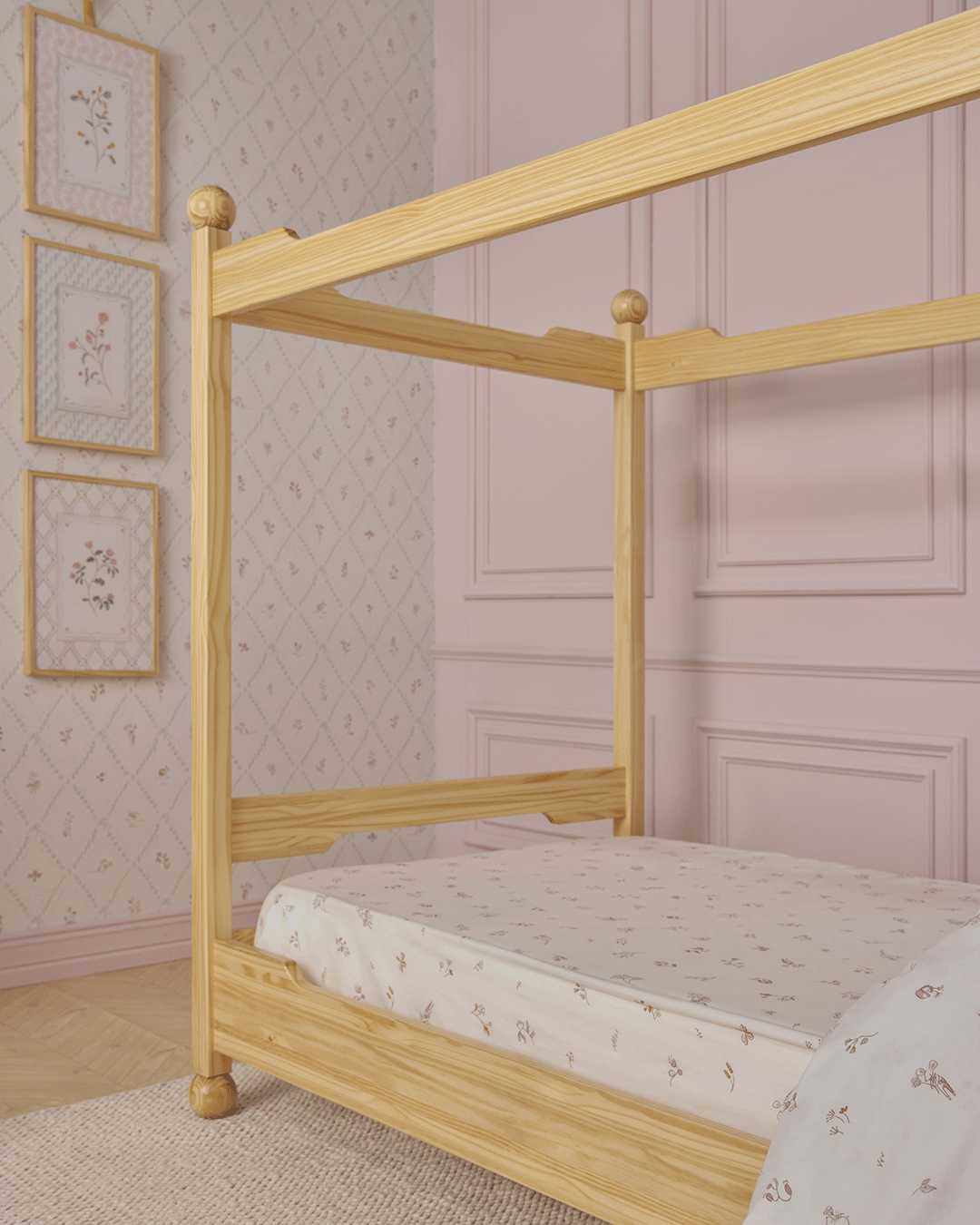 Lit enfant à baldaquin château