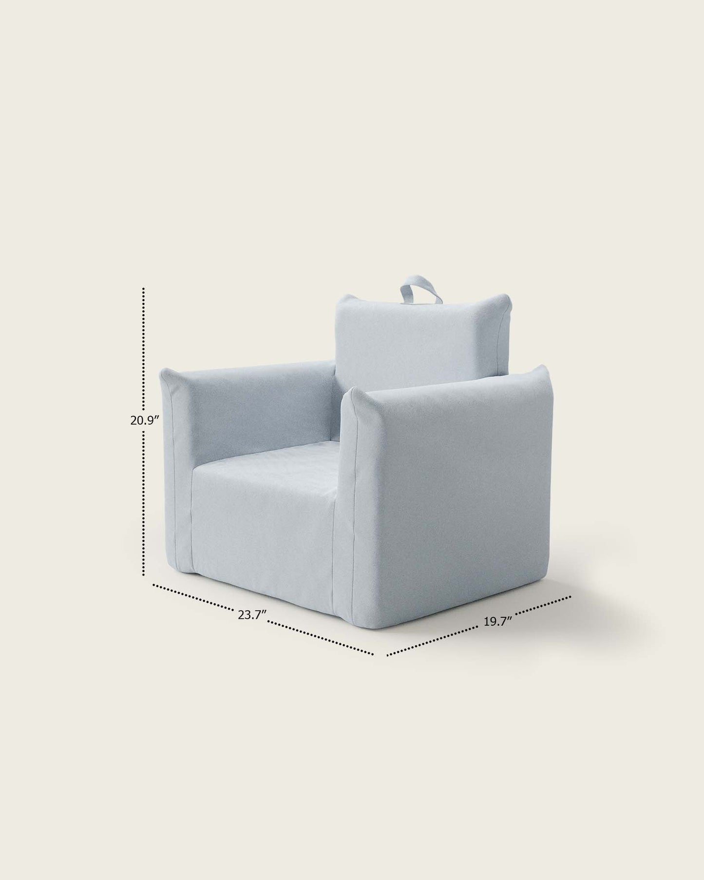 Le fauteuil Hug Mini en sergé