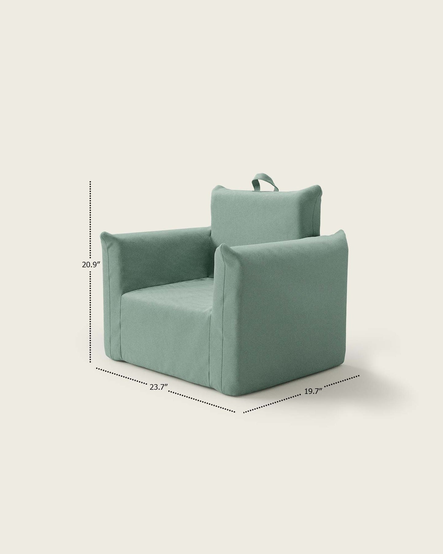 Le fauteuil Hug Mini en sergé