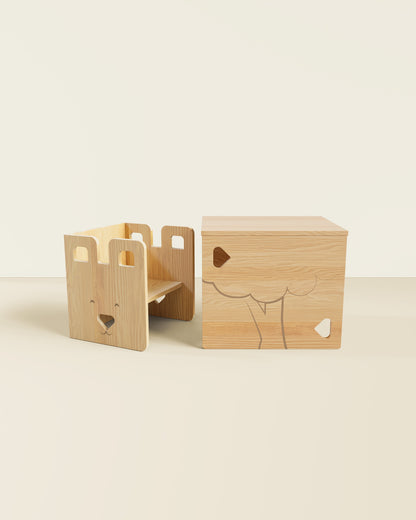 Ensemble table et chaise Montessori Ourson