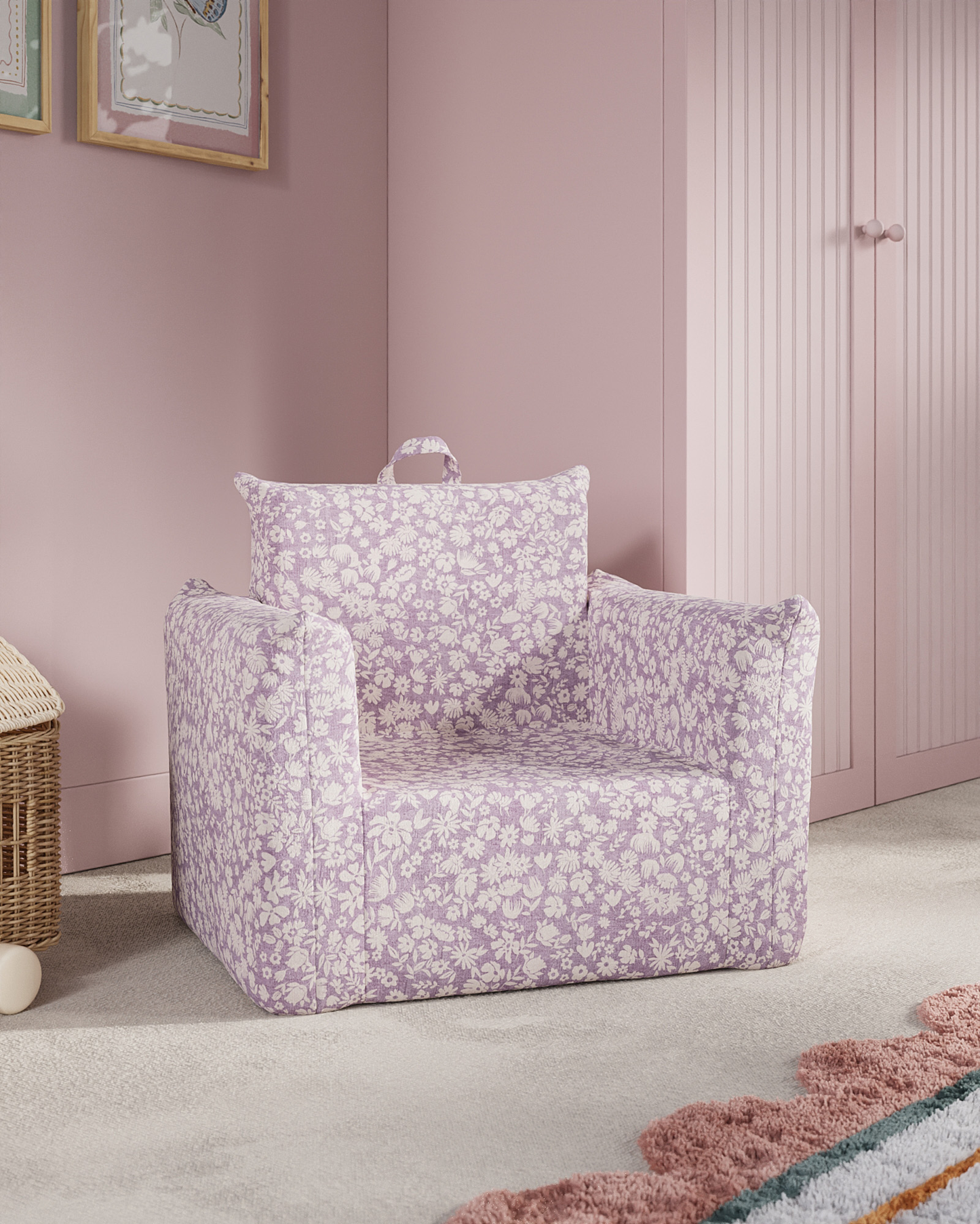 Le fauteuil Hug Mini en jacquard