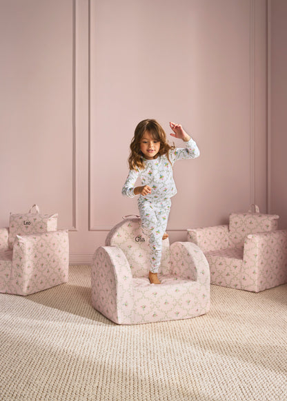 La mini-chaise Hop en treillis rose